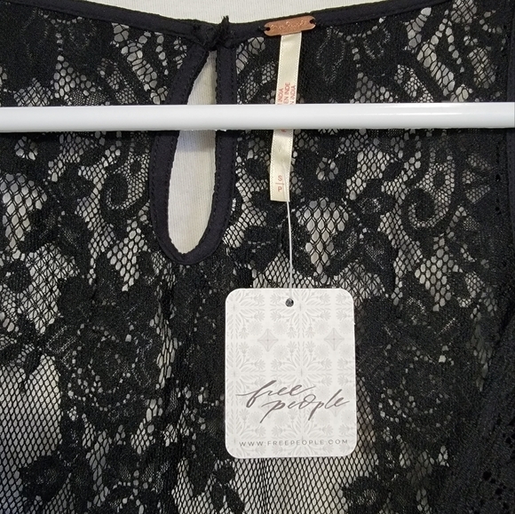 Free people Chic Black Lace Dress with Polka Dots NWT - Picture 5 of 12